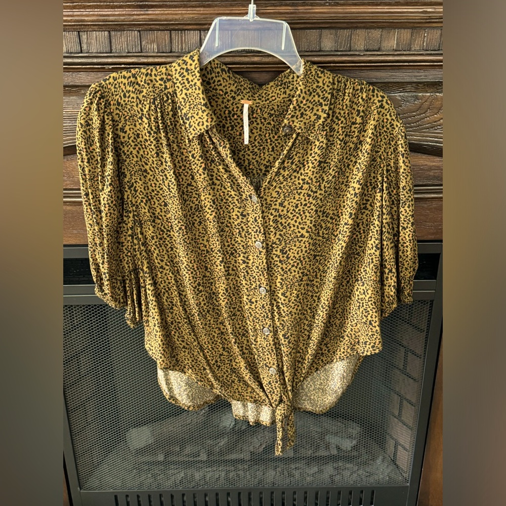 Free People Leopard Print Top